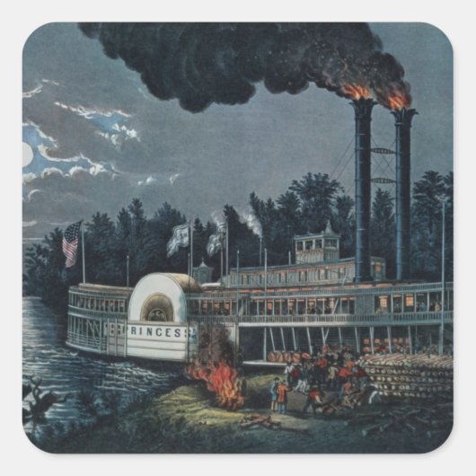 Wookt op de Mississippi Vierkante Sticker (Voorkant)