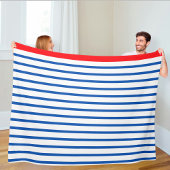 Wool blanket with blue stripes, Nautical-themed  Fleece Deken