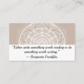 Wool Mandala Visitekaartje (Achterkant)