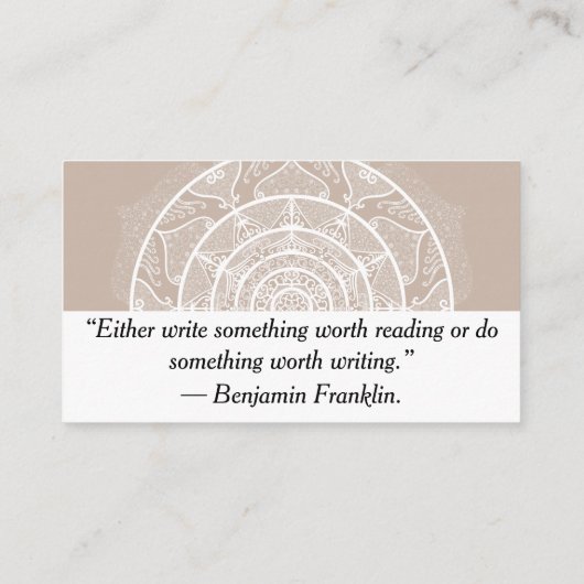 Wool Mandala Visitekaartje (Achterkant)