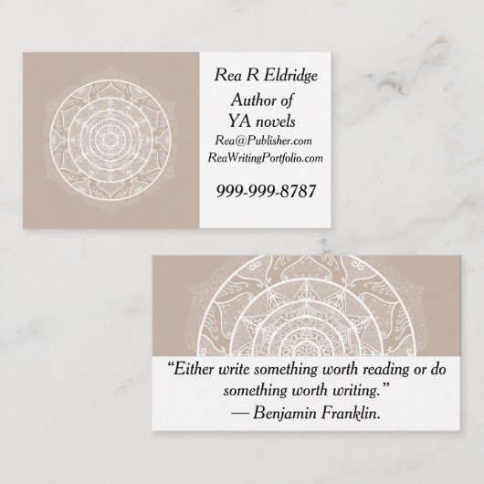 Wool Mandala Visitekaartje (Voorkant / Achterkant)