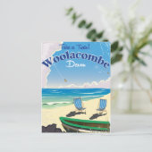 Woolacombe Devon strand reisposter Briefkaart (Staand voorkant)