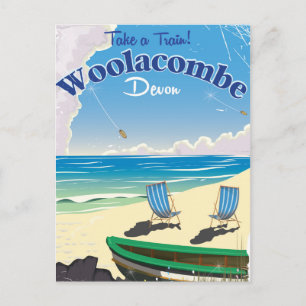 Woolacombe Devon strandreisposter Briefkaart