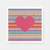 Woolen retro-hartritmeffelmessen van de regenboogv servet (Voorkant)