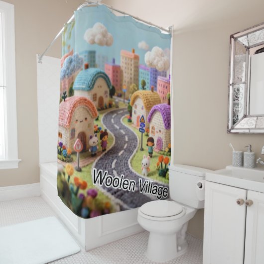 Woolen Village  Douchegordijn (In situ)