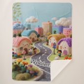 Woolen Village  Sherpa Deken (Voorkant)