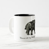 Wooley Mammoth Tweekleurige Koffiemok (Voorkant links)