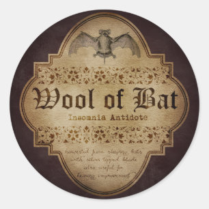 Woolf of Bat Apothecary Ronde Sticker