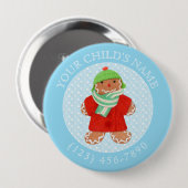 WOOLIE GINGERBRAD Child ID Button - Blauw (Voorkant /achterkant)