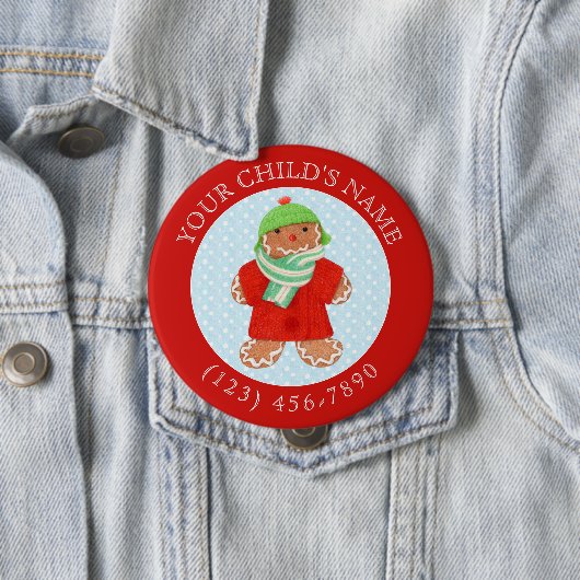 WOOLIE GINGERBRAD Child ID Button - Rood (In situ)