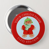 WOOLIE GINGERBRAD Child ID Button - Rood (Voorkant /achterkant)
