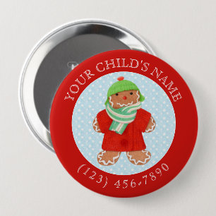 WOOLIE GINGERBRAD Child ID Button - Rood