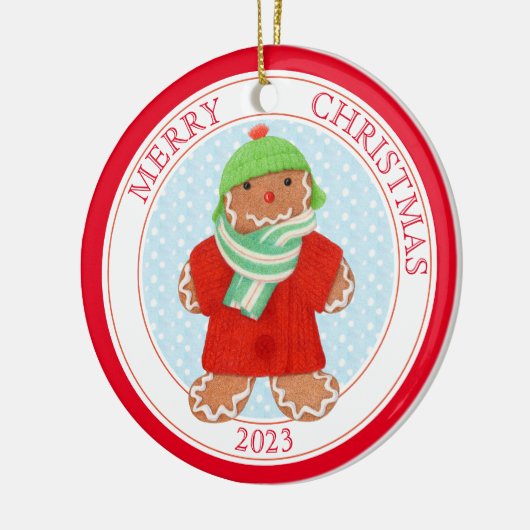 WOOLIE GINGERBREAD 2023 Ornament keramische cirkel (Links)
