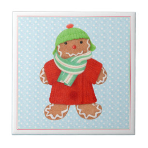 WOOLIE GINGERBREAD 4.25x4.25 Keramische Tegel + Sn Tegeltje