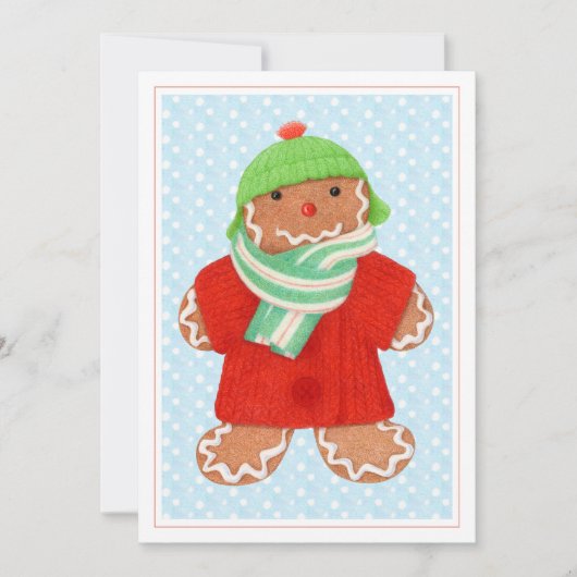 WOOLIE GINGERBREAD 5x7 Platte Kerst Kaart (Voorkant)