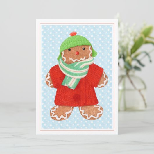 WOOLIE GINGERBREAD 5x7 Platte Kerst Kaart (Staand voorkant)