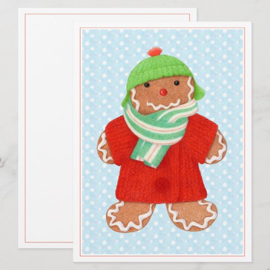 WOOLIE GINGERBREAD 6.5x8.75 Platte Kaart (Voorkant / Achterkant)