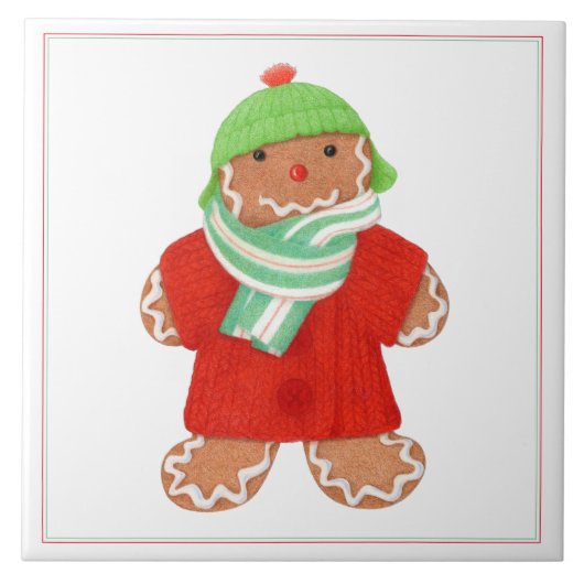 WOOLIE GINGERBREAD 6x6 keramische Tegel Tegeltje (Voorkant)