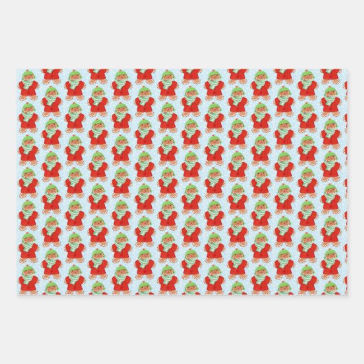WOOLIE GINGERBREAD Flat Sheet Wrapping Paper II (Voorkant 3)