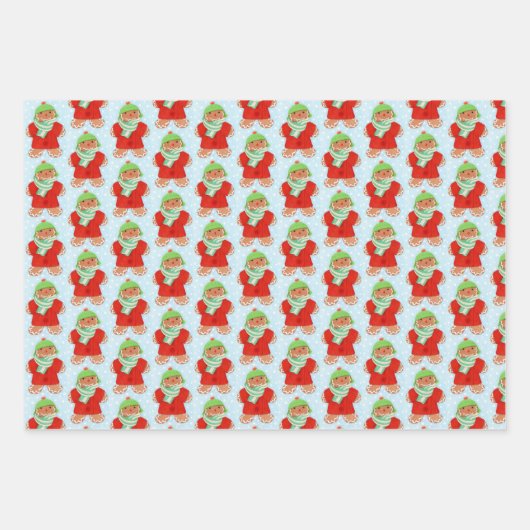 WOOLIE GINGERBREAD Flat Sheet Wrapping Paper II (Voorkant 2)