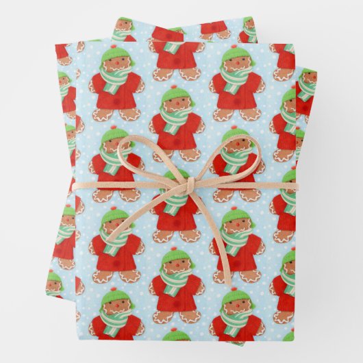 WOOLIE GINGERBREAD Flat Sheet Wrapping Paper II (In situ)