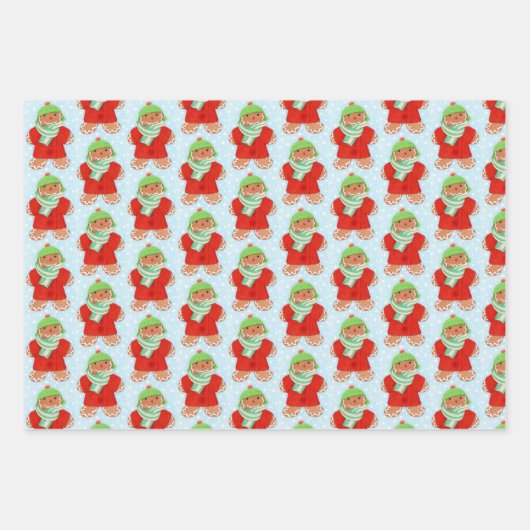 WOOLIE GINGERBREAD Flat Sheet Wrapping Paper II (Voorkant)