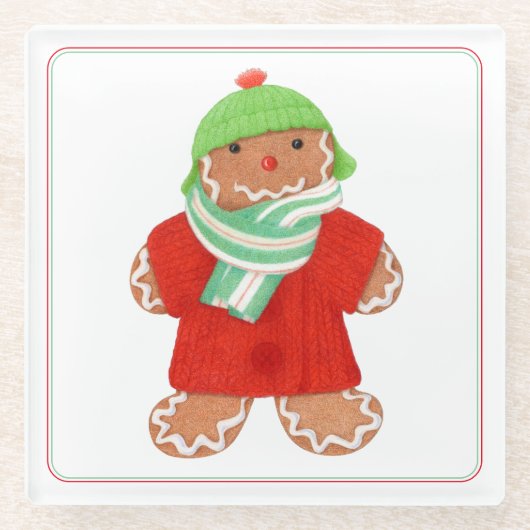 WOOLIE GINGERBREAD Glass Onderzetter (Voorkant)