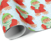 WOOLIE GINGERBREAD inpakpapier + sneeuw (Rol Hoek)