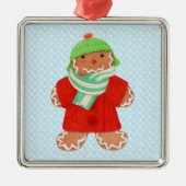 WOOLIE GINGERBREAD Premium Vierkant Ornament / Sno (Voorkant)