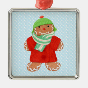 WOOLIE GINGERBREAD Premium Vierkant Ornament / Sno