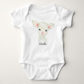 Woolie Lambert Schattige Lamb Pasgeboren Bodysuit (Voorkant)
