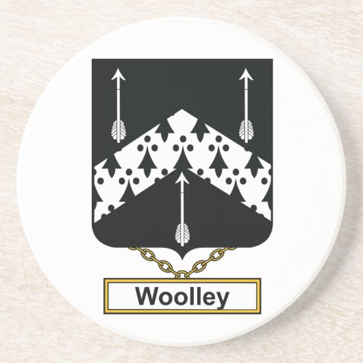 Woolley Family Crest Zandsteen Onderzetter (Voorkant)