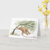 Woolly Mammoth Card (Hang on in there) Kaart (Gele Bloem)