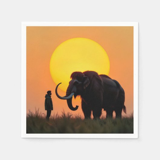 Woolly Mammoth en Man Servet (Voorkant)