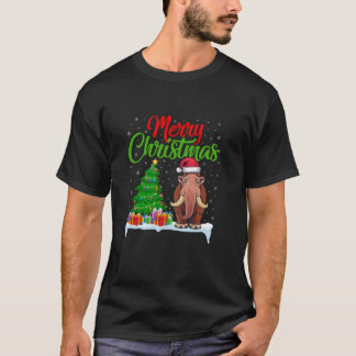 Woolly Mammoth Kerstboom Lights Xmas Woolly M T-shirt