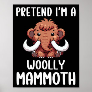 Woolly Mammoth Kostuum Jongens Meisjes Easy Hallow Poster