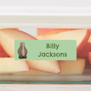 Woolly rhino elasmotherium cartoon gepersonaliseer labels