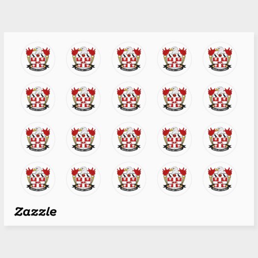 Woolsey Family Crest Ronde Sticker (Vel)