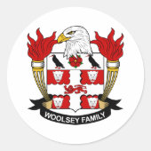 Woolsey Family Crest Ronde Sticker (Voorkant)