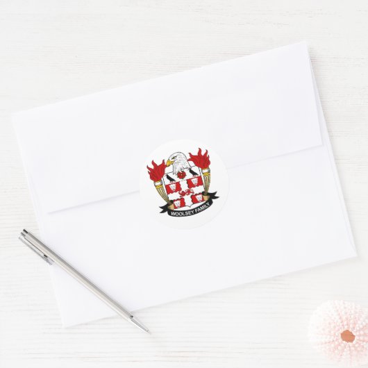 Woolsey Family Crest Ronde Sticker (Envelop)