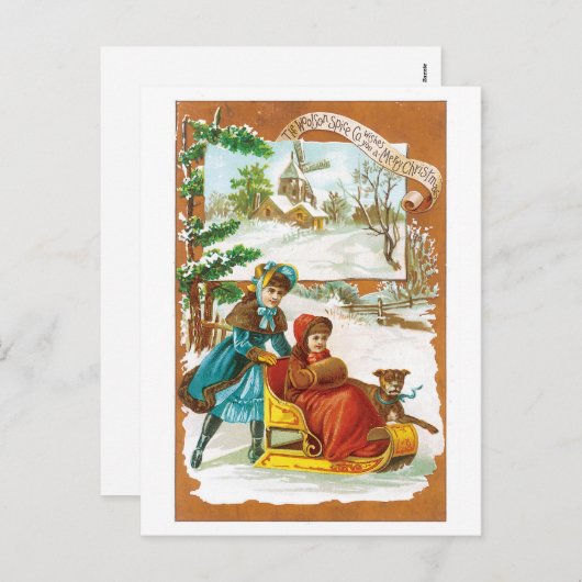 Woolson Spice Company wenst u Vrolijke Kerstmis Feestdagenkaart (Voorkant / Achterkant)