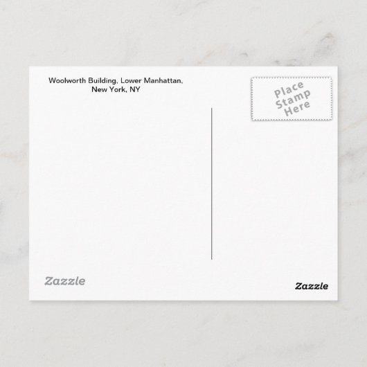 Woolworth Building, briefkaart (Achterkant)