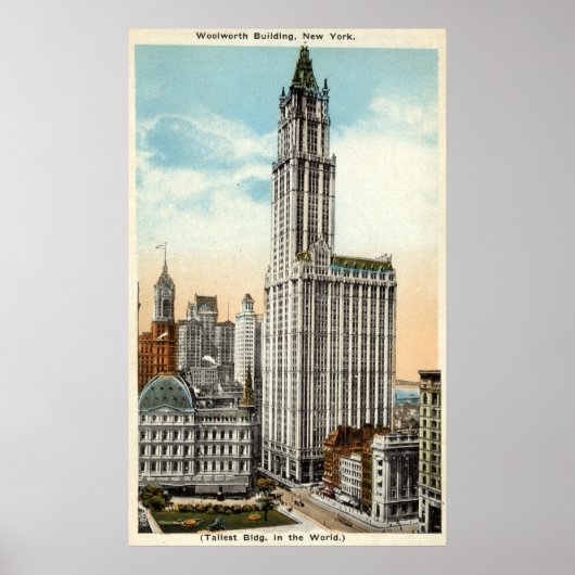 Woolworth Building New York Repro  1921 Poster (Voorkant)