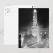 Woolworth Building 's nachts, 1920 Briefkaart (Voorkant / Achterkant)