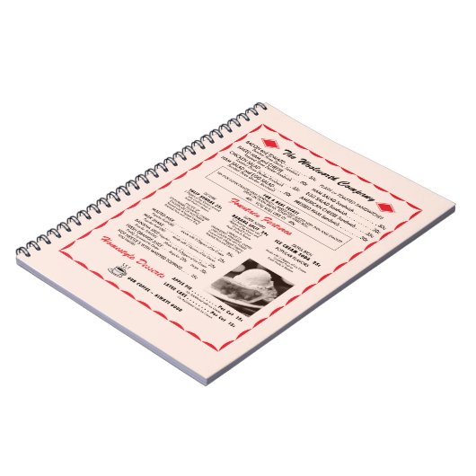 Woolworth Menu Notebook Notitieboek (Linkerzijde)