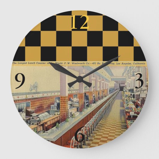 Woolworth's Lunch Counter Clock van 1950 Grote Klok (Voorkant)