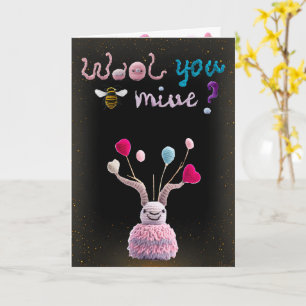 Wooly Alien Funny Valentijn-fotokaart Kaart