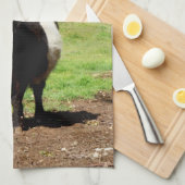 Wooly Black en White Galloway Koe Theedoek (Quarter Fold)