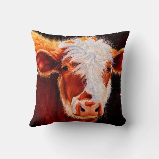 Wooly Bully - Hairy Hereford Calf Cow Pillow Kussen (Achterkant)