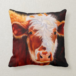 Wooly Bully - Hairy Hereford Calf Cow Pillow Kussen
